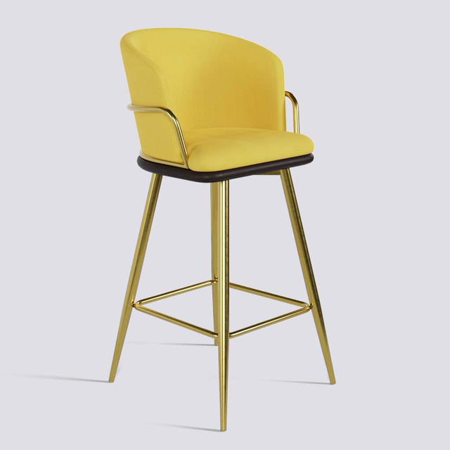 Grand Bar Stool In Gold Electroplated Metal Base | 630