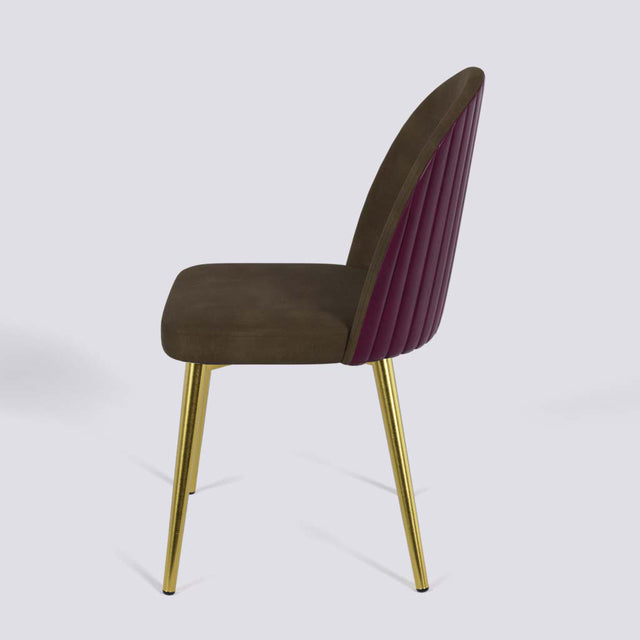Regal Dining Chair In Gold Electroplated Metal Base | 485