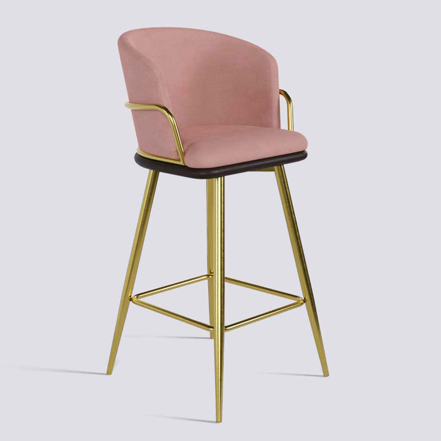Grand Bar Stool In Gold Electroplated Metal Base | 630