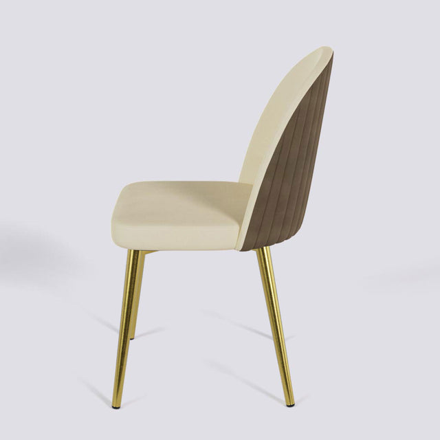 Regal Dining Chair In Gold Electroplated Metal Base | 485