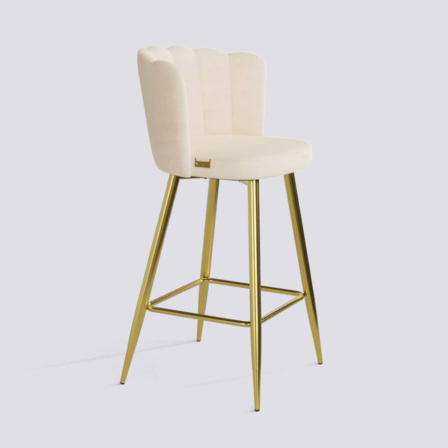 Flower Bar Stool In Gold Electroplated Metal Base | 626