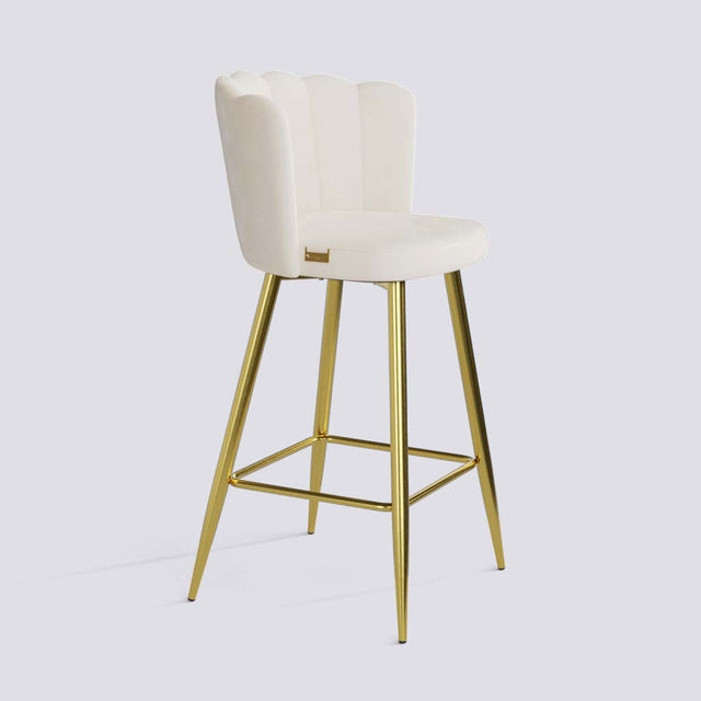 Flower Bar Stool In Gold Electroplated Metal Base | 626