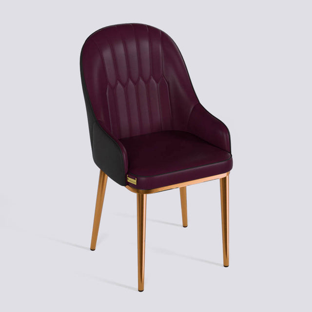 Dining Chair In Rose Gold Electroplated Metal Base | 405