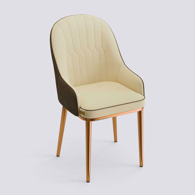 Dining Chair In Rose Gold Electroplated Metal Base | 405