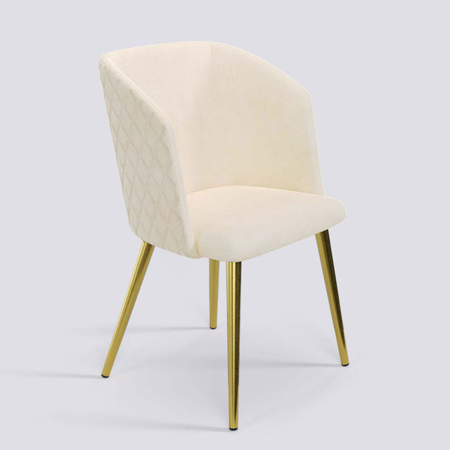 Modish Dining Chair In Gold Electroplated Metal Base | 491