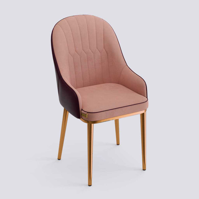 Dining Chair In Rose Gold Electroplated Metal Base | 405