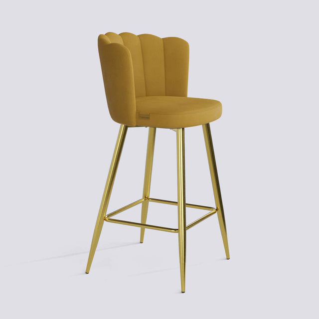 Flower Bar Stool In Gold Electroplated Metal Base | 626