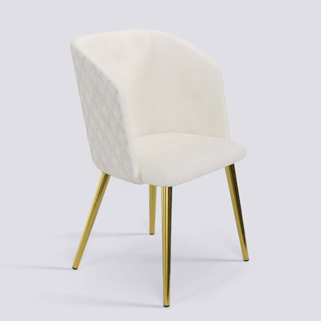 Modish Dining Chair In Gold Electroplated Metal Base | 491