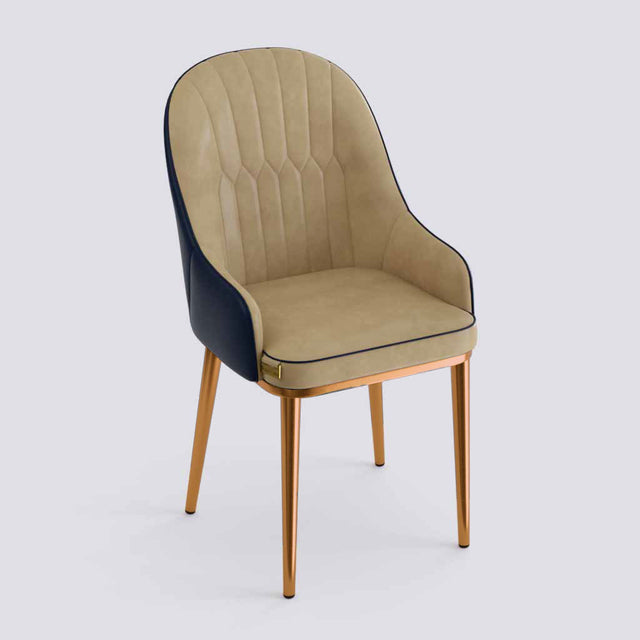 Dining Chair In Rose Gold Electroplated Metal Base | 405