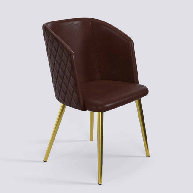 Modish Dining Chair In Rose Gold Electroplated Metal Base | 491