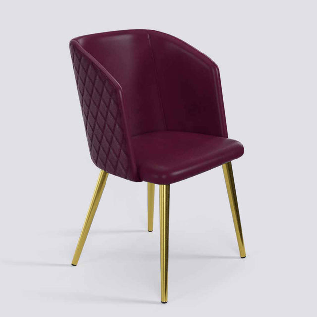 Modish Dining Chair In Rose Gold Electroplated Metal Base | 491