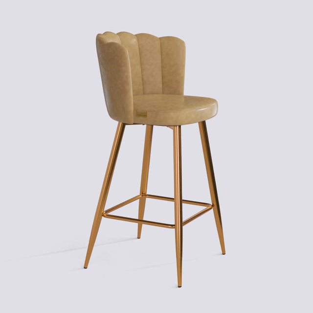 Flower Bar Stool In Rose Gold Electroplated Metal Base | 626