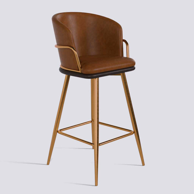 Grand Bar Stool In Rose Gold Electroplated Metal Base | 630