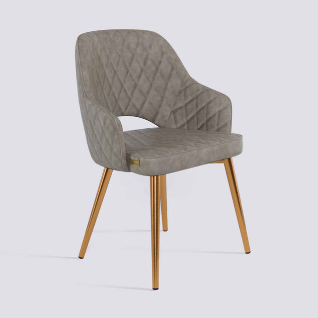 Mozza Dining Chair In Rose Gold Electroplated Metal Base | 502