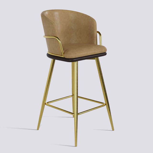 Grand Bar Stool In Gold Electroplated Metal Base | 630