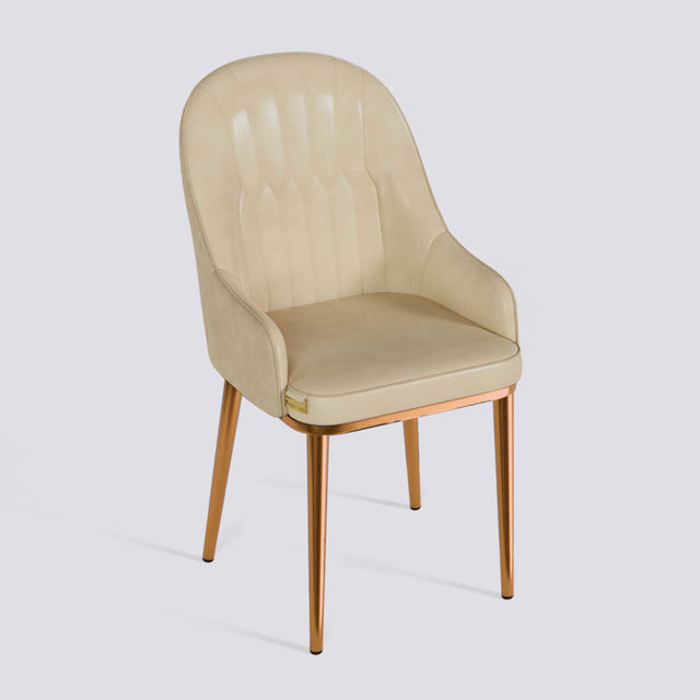 Dining Chair In Rose Gold Electroplated Metal Base | 405