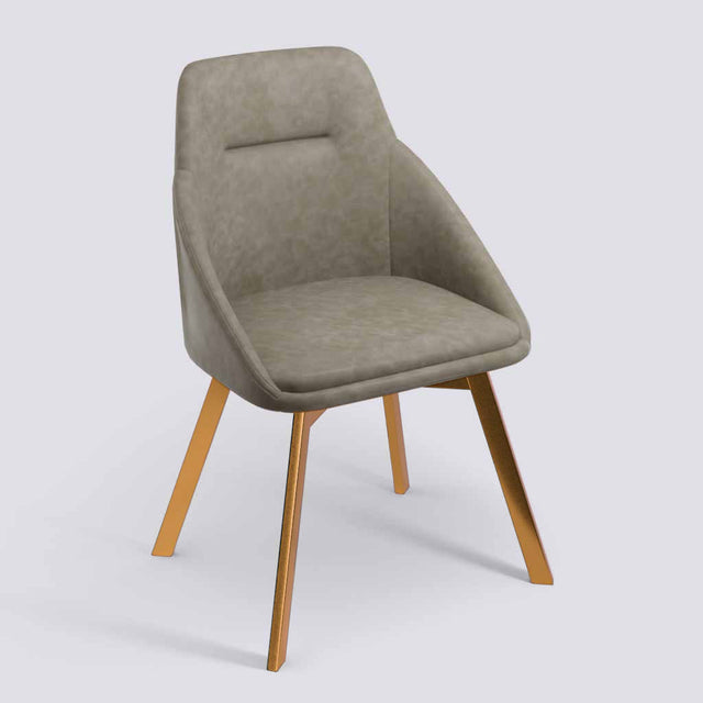 Spin Lounge/Study Chair With 360° rotating In Rose Gold Electroplated Metal Base | 1925
