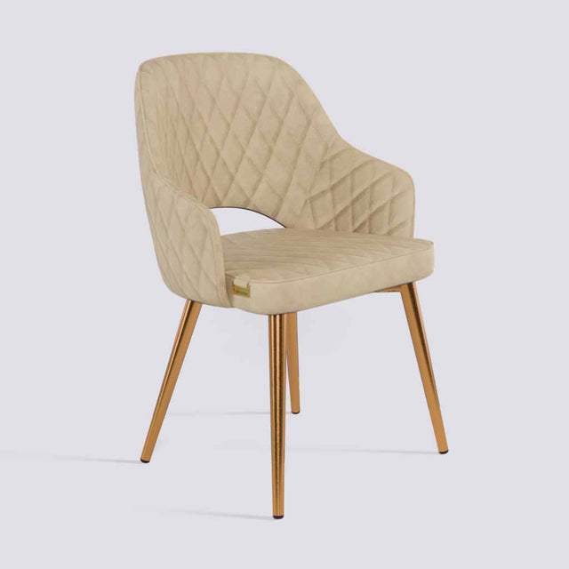 Mozza Dining Chair In Rose Gold Electroplated Metal Base | 502