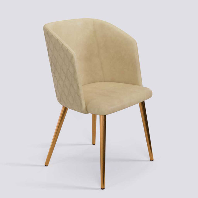 Modish Dining Chair In Rose Gold Electroplated Metal Base | 491