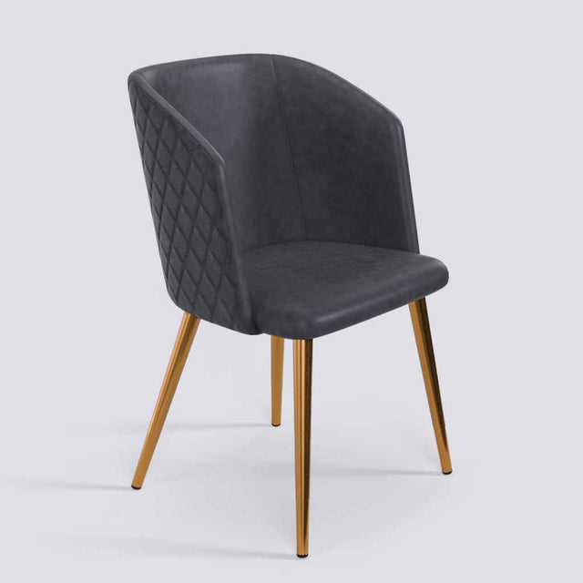 Modish Dining Chair In Rose Gold Electroplated Metal Base | 491