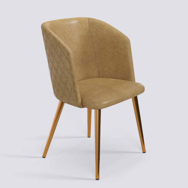Modish Dining Chair In Rose Gold Electroplated Metal Base | 491