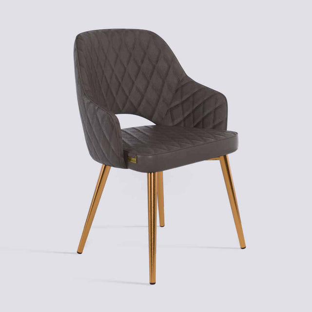 Mozza Dining Chair In Rose Gold Electroplated Metal Base | 502