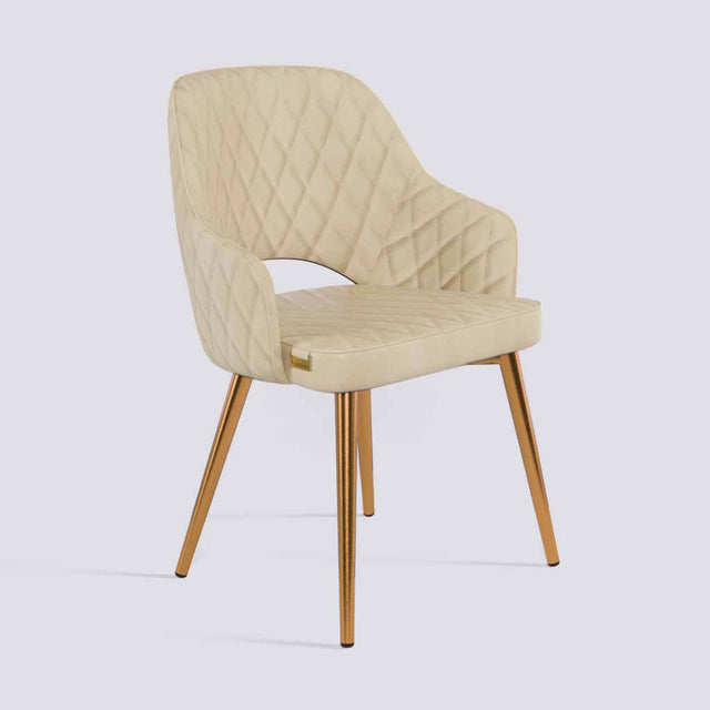 Mozza Dining Chair In Rose Gold Electroplated Metal Base | 502