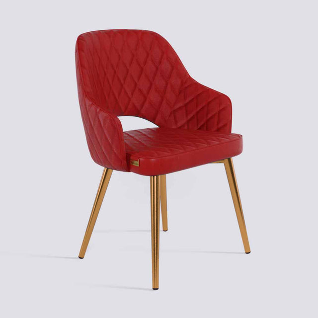 Mozza Dining Chair In Rose Gold Electroplated Metal Base | 502
