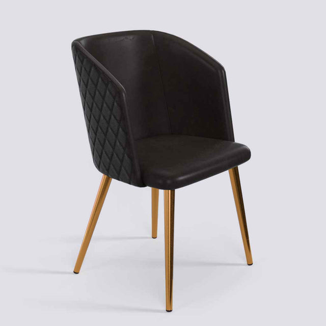 Modish Dining Chair In Rose Gold Electroplated Metal Base | 491