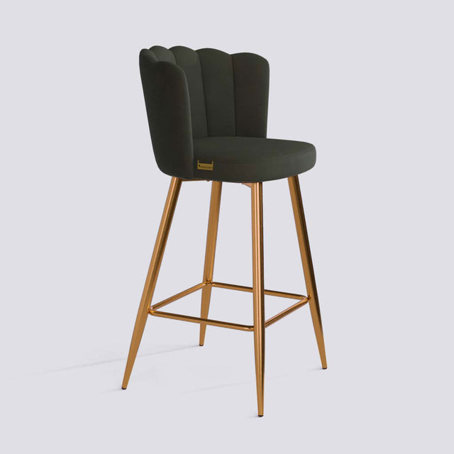 Flower Bar Stool In Rose Gold Electroplated Metal Base | 626