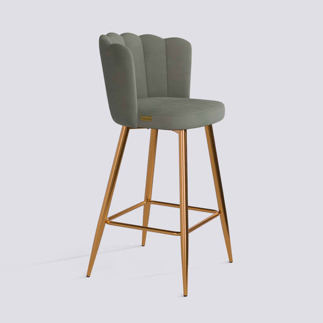 Flower Bar Stool In Rose Gold Electroplated Metal Base | 626