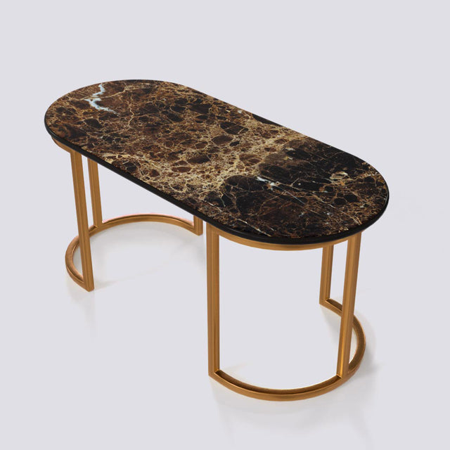 Java Coffee Table In Electroplated Metal Base | 1401