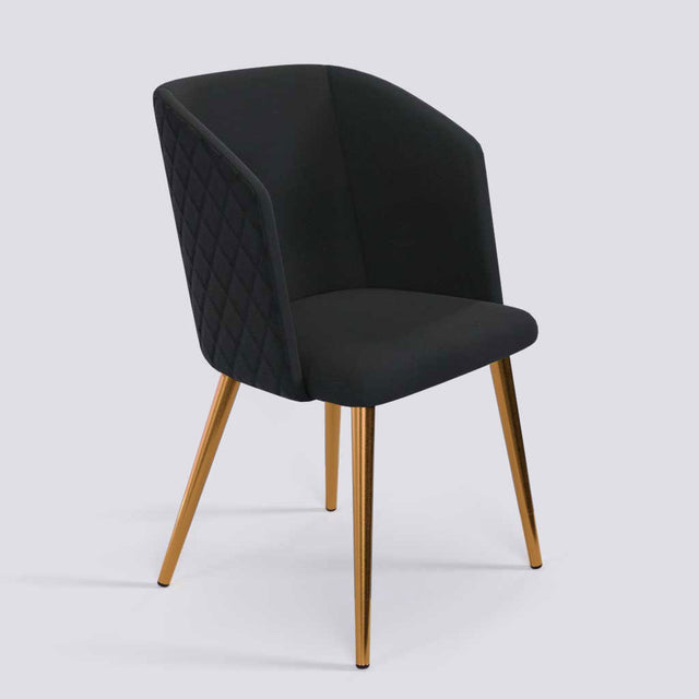 Modish Dining Chair In Rose Gold Electroplated Metal Base | 491