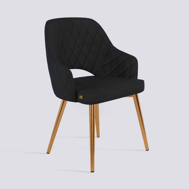 Mozza Dining Chair In Rose Gold Electroplated Metal Base | 502