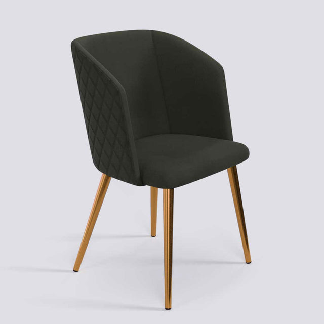 Modish Dining Chair In Rose Gold Electroplated Metal Base | 491