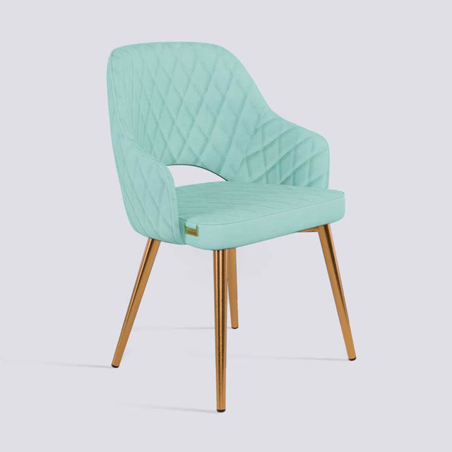 Mozza Dining Chair In Rose Gold Electroplated Metal Base | 502
