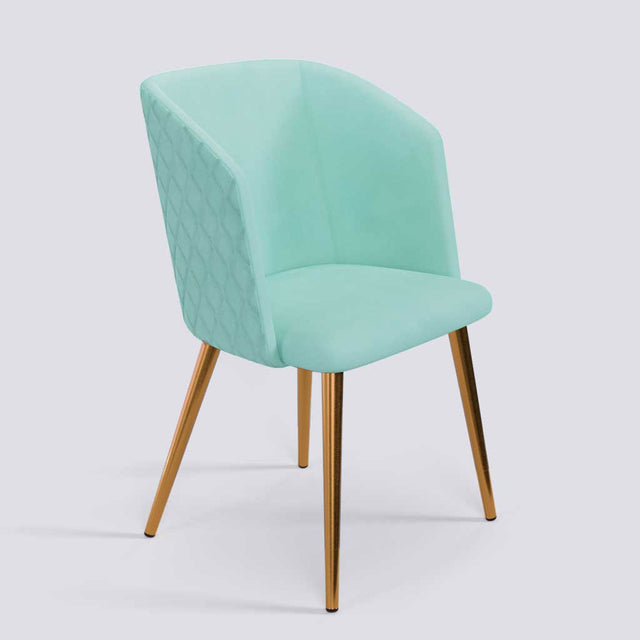 Modish Dining Chair In Rose Gold Electroplated Metal Base | 491