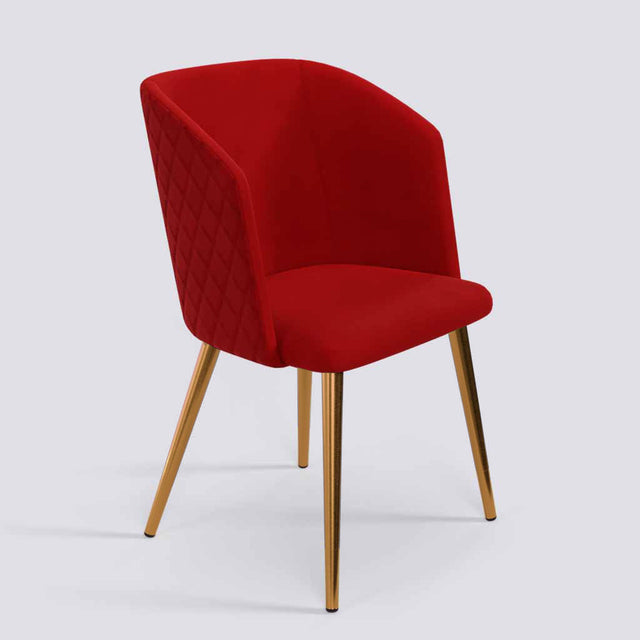 Modish Dining Chair In Rose Gold Electroplated Metal Base | 491