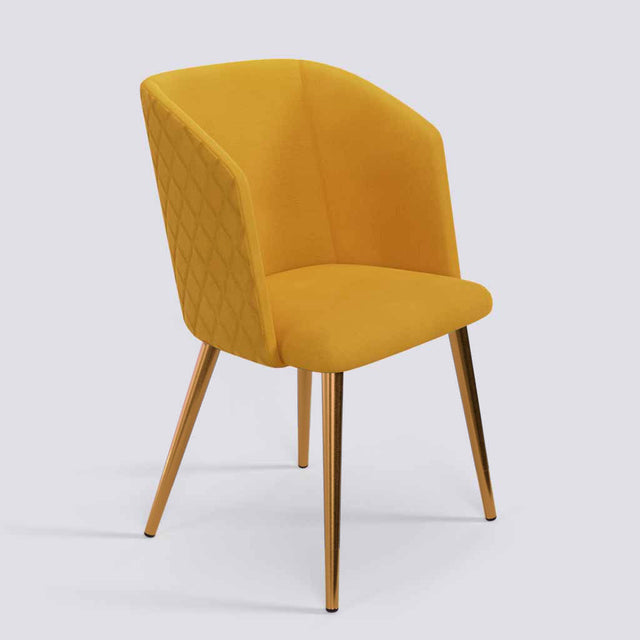 Modish Dining Chair In Rose Gold Electroplated Metal Base | 491