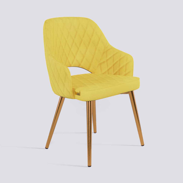 Mozza Dining Chair In Rose Gold Electroplated Metal Base | 502