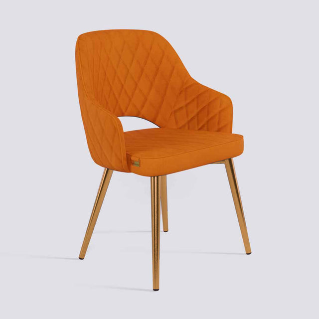 Mozza Dining Chair In Rose Gold Electroplated Metal Base | 502