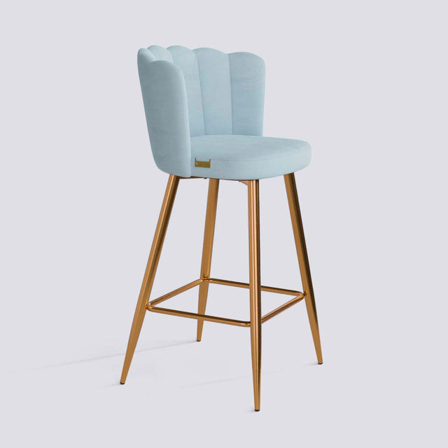 Flower Bar Stool In Rose Gold Electroplated Metal Base | 626