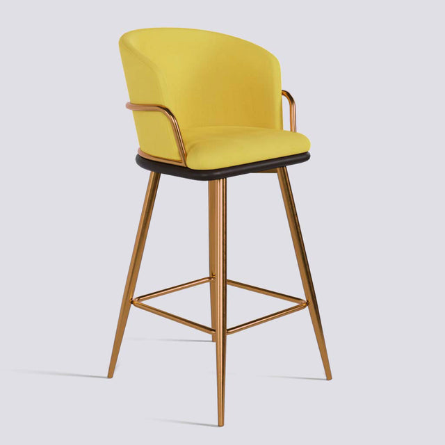 Grand Bar Stool In Rose Gold Electroplated Metal Base | 630