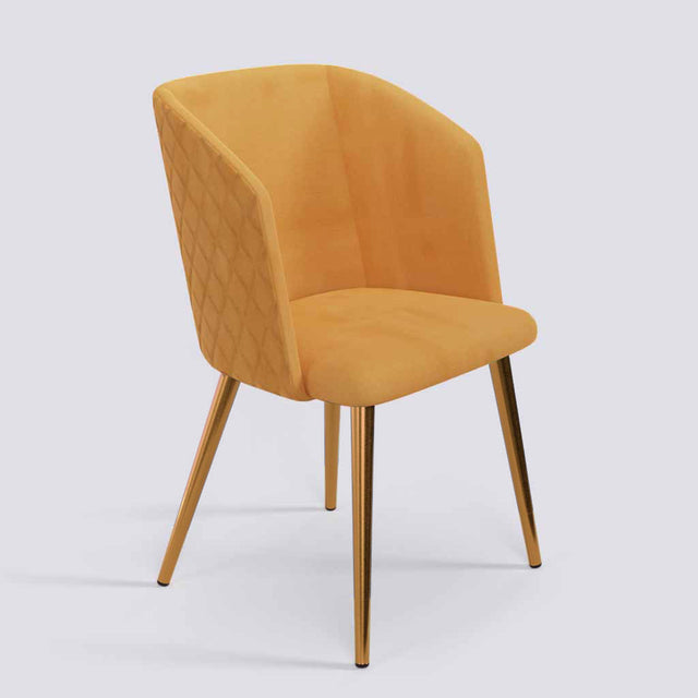 Modish Dining Chair In Rose Gold Electroplated Metal Base | 491