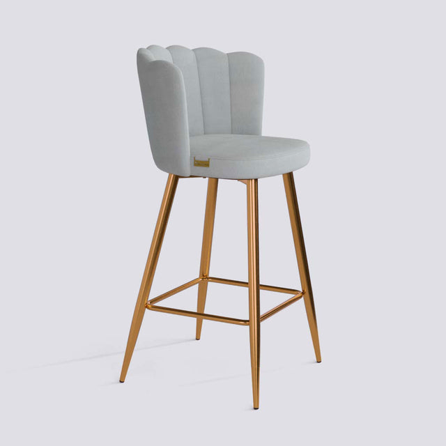 Flower Bar Stool In Rose Gold Electroplated Metal Base | 626