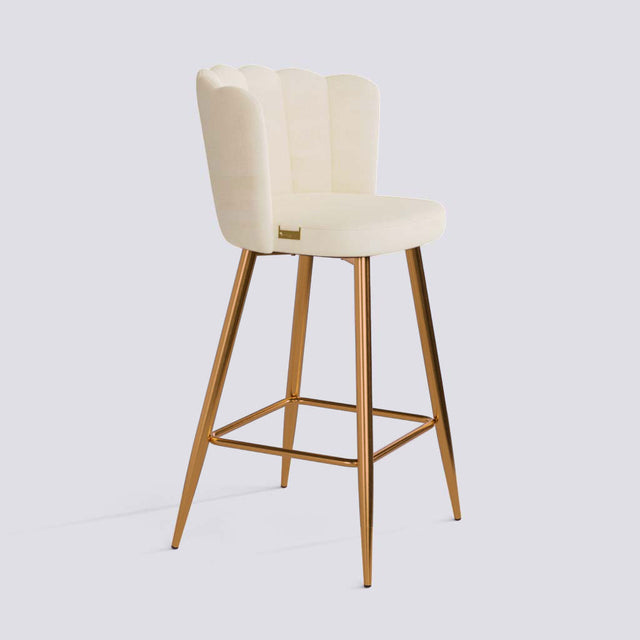 Flower Bar Stool In Rose Gold Electroplated Metal Base | 626