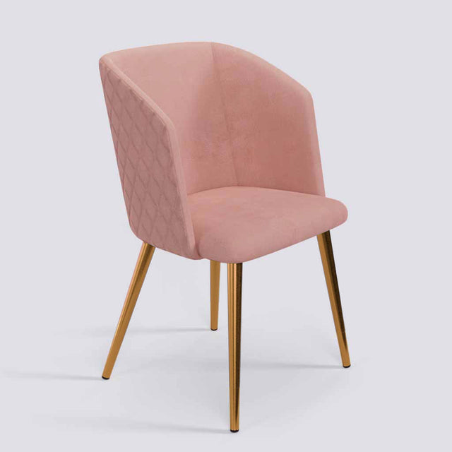 Modish Dining Chair In Rose Gold Electroplated Metal Base | 491