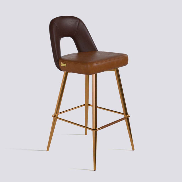 Bridge Bar Stool In Rose Gold Electroplated Base | 604