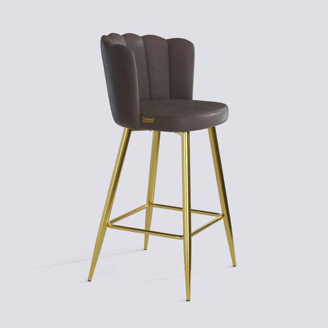 Flower Bar Stool In Gold Electroplated Metal Base | 626