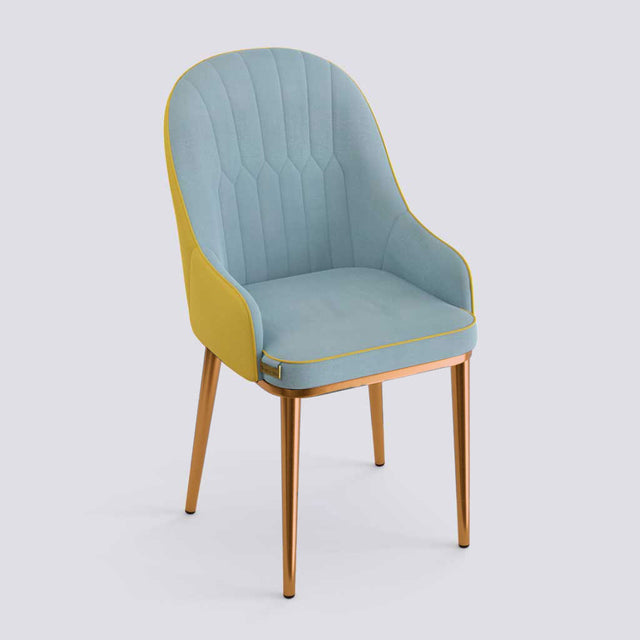 Dining Chair In Rose Gold Electroplated Metal Base | 405